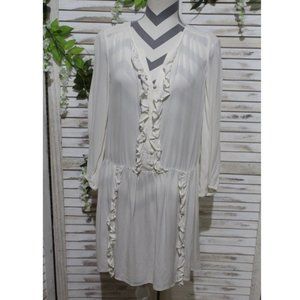 Joie ruffle front Ivory mini dress (1061) 🦋💘
